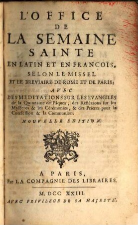 L' office de la Semaine Sainte