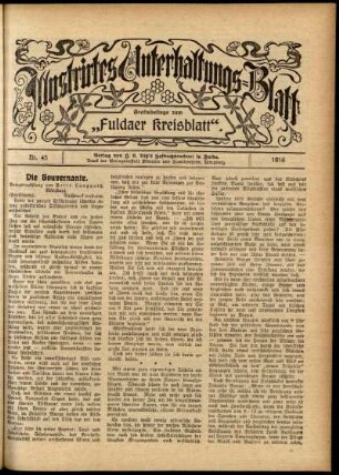 Ausgabe vom Sonntag, den 05. November 1916.