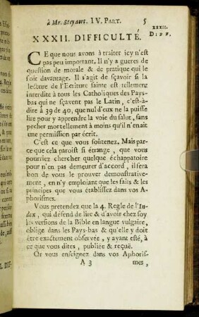 XXXII. Difficulté. - XXXV. Difficulté.