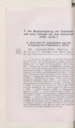 V. Die Machtentfaltung des Papsttums und seine Kämpfe mit dem Kaisertum (1056-1273)