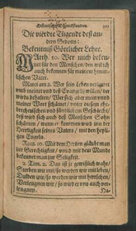 Die vierdte Tugendt deß andern Gebotts: Bekentniß Göttlicher Lehre.