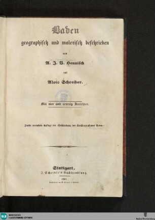 Baden geographisch und malerisch beschrieben : mit 94 Ansichten