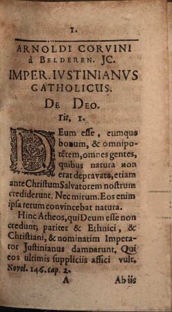 Imperator Justinianus catholicus
