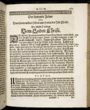 Der Leidende Jesus/ Oder Das Leiden unsers Herrn und Heylandes Jesu Christi.