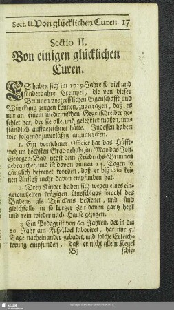 Sectio II. Von einigen glücklichen Curen