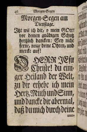 46-58, Morgen-Segen am Dienstage...