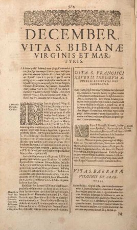 December. Vita S. Bibianae Virginis Et Martyris.