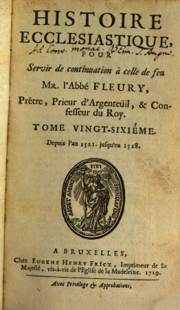 Histoire Ecclesiastique. 26, Depuis l'an 1521. jusqu'en 1528.