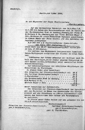 Tages-Ordnung, 09. Mai 1900