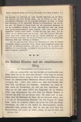 Die Berliner Mission und der südafrikanische Krieg