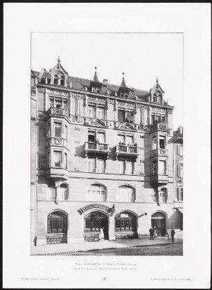 Wohn- und Geschäftshaus Rotebühlstraße, Stuttgart: Ansicht (aus: Moderne Neubauten, 4.Jg., 1898ff, hrsg. W. Kick)