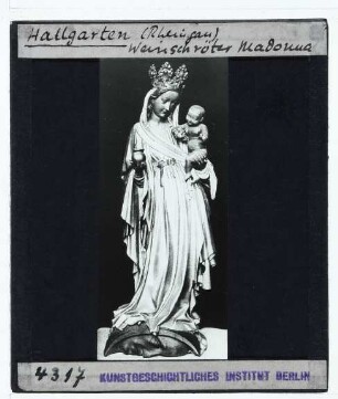 unbekannt (15. Jh.), Hallgartener Schrötermadonna,Oestrich-Winkel-Hallgarten (Rheingau), Pfarrkirche Mariae Himmelfahrt