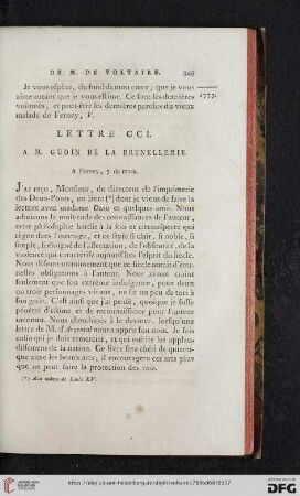 (Lettre CCI - CCX)
