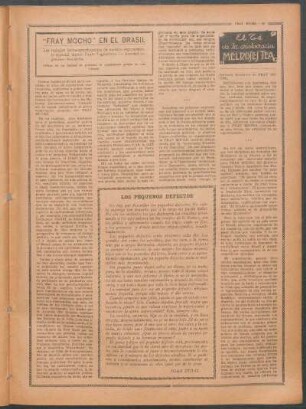 "Fray Mocho" en el Brasil : Los trabajos latino-americanistas de nuestro representante especial, doctor Paulo Tagliaferro.- Amistad argentino-brasileña.