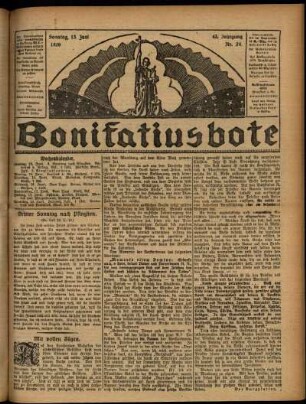 Erste Ausgabe vom Sonntag, den 13. Juni 1926.