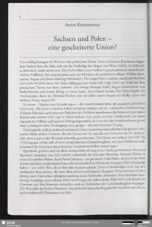 Sachsen und Polen - eine gescheiterte Union?