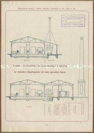 Schemen von Antriebsstationen in einem Sägewerk