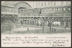 Ansichtskarte Blick auf den "Hochbahn-Bahnhof Prinzenstrasse"