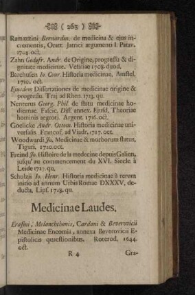 Medicinae Laudes.