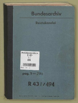 Reichsreform und Neugliederung des Reiches (ab Bd. 13: Neugliederung des Reiches und Gleichschaltung der Länder): Bd. 15