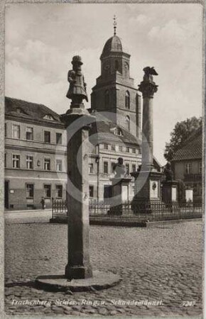 Staupsäule auf dem Marktplatz Trachenberg
