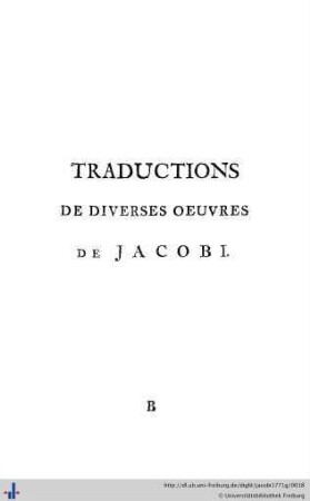 Traductions de diverses oeuvres de Jacobi