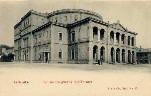 Postkartenalbum mit Motiven von Karlsruhe. "Karlsruhe. Großherzogliches Hof-Theater"