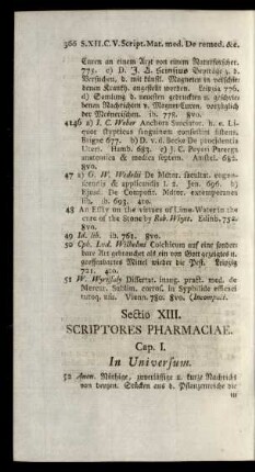 Sectio XIII. Scriptores Pharmaciae.