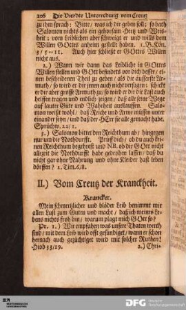 II.) Vom Creutz der Kranckheit.