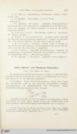 16: Ueber Edinol- und Pyrophan-Entwickler