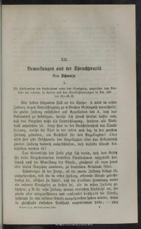XII. Bemerkungen aus der Spruchpraxis