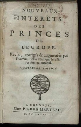 Nouveaux Interets Des Princes De L'Europe