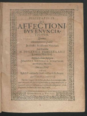 Disputatio IX. De Affectionibus Enunciationum
