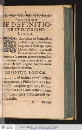 Prooemium de Definitione et Divisione