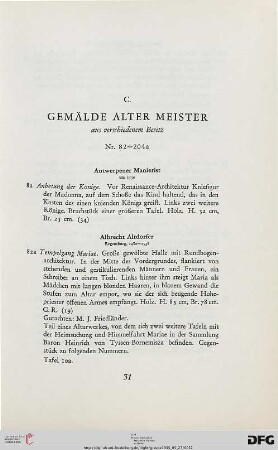 C. Gemälde Alter Meister aus verschiedenem Besitz (Nr. 82-204)
