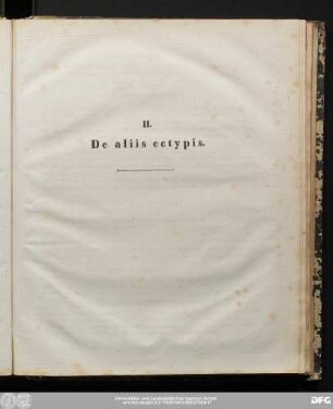 II. De aliis ectypis.