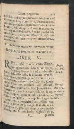 Historiae Polonae Plenioris Liber V