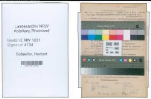 Entnazifizierung Herbert Schaefer , geb. 01.03.1894 (Baurat)