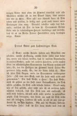 Drittes Gebet zum hochwürdigen Gute.