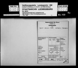 Handakten zur Voruntersuchung (Anzeigesache) gegen Schmidt-Hammer, Werner