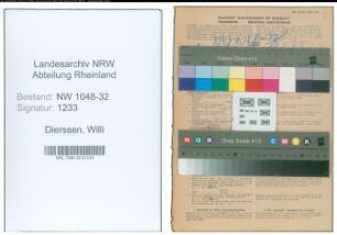 Entnazifizierung Willi Dierssen , geb. 01.01.1889 (Beamter)