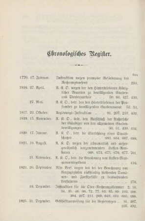 Chronologisches Register.