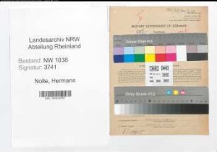 Entnazifizierung Hermann Nolte , geb. 04.04.1908 (Lokfuehrer)