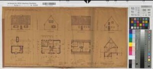 Einfamilienhaus Westfalennorm 1637T Grundrisse, Ansichten, Schnitt 1938 1 : 100 29,5 x 64 Pause Westfälische Heimstätte Dortmund Wohnungsgesellschaft Münsterland