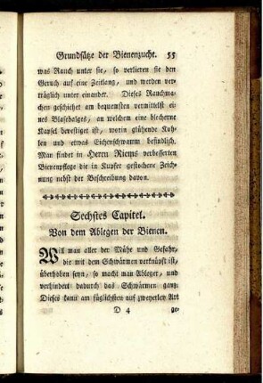 Sechstes Capitel. Von dem Ablegen der Bienen.