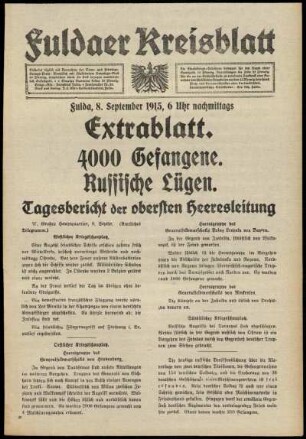 Ausgabe vom Mittwoch, den 08. September 1915.