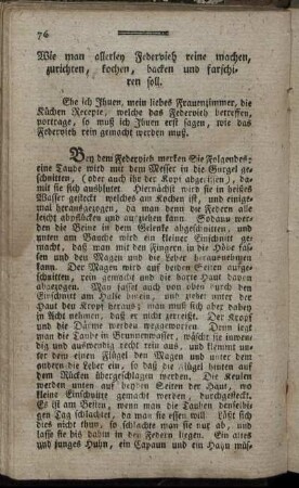 Wie man allerley Federvieh reine machen, zurichten, kochen, backen und farschiren soll.