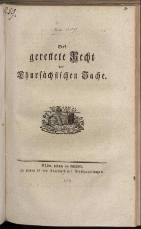 Das gerettete Recht der Chursächsischen Sache