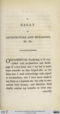 An Essay on Architecture and Buildings, &c.&c.