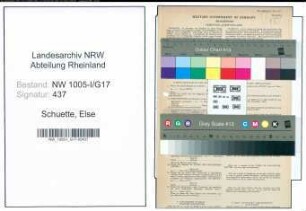 Entnazifizierung Else Schuette , geb. 10.02.1922 (Telefonistin)